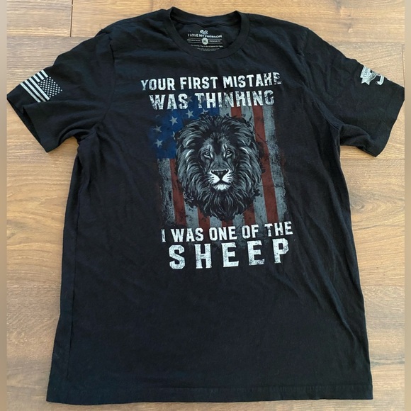 2 Pack XL T-Shirts Howitzer Patriot Olive Green Graphic AND Black Lion Freedom T - Picture 6 of 8